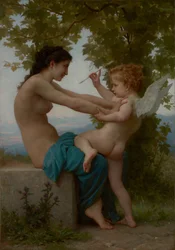 A Young Girl Defending Herself against Love