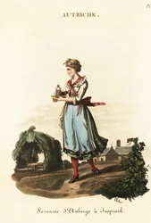 Austrian waitress at an inn in Innsbruck, Tyrol