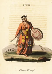 Female magician or shaman, Mongol people