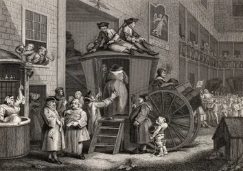 Country Inn Yard, engraved by Timothy Engleheart (1803-79) from 