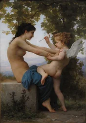 A Young Girl Defending Herself Against Eros, 1880