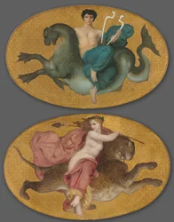 Arion on a Sea Horse and Bacchante on a Panther