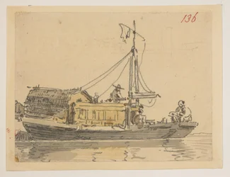 A Junk, from an Album of 372 Drawings of Landscapes, Coastlines, Costumes and Everyday Life
