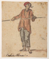Cochin Chinese, from an Album of 372 drawings of landscapes, coastlines, costumes and everyday life made during Lord Macartney