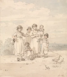 Group of English Children: Distant View of St. Paul