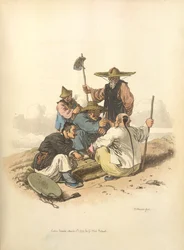Men playing dice