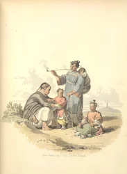 Peasant with family