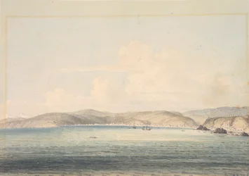 The Village of Almandral in the Bay of Valparaiso, with View of the Andes