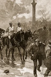 Bloody Sunday: The Life Guards Holding Trafalgar Square, 1887, Illustration from 