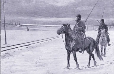 Guarding the Railway Near Mukden