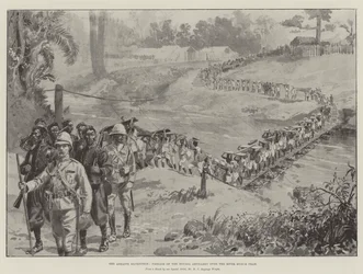 The Ashanti Expedition, Passage of the Houssa Artillery over the River Busum Prah