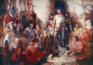 The Trial of Sir William Wallace at Westminster, illustration from 