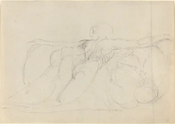 A Man Seen from Behind, Rising on Clouds