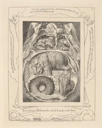 Book of Job, Plate 15, Behemoth and Leviathan