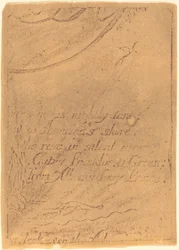 Restrike from fragment of cancelled plate for A Prophecy