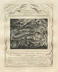The Book of Job: Pl. 11, With Dreams upon my bed thou scarest me and affrightest me, with Visions