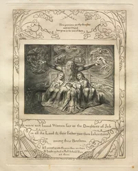 The Book of Job: Pl. 20, There were not found Women fair as the Daughters of Job in all the Land