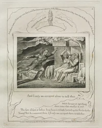 The Book of Job: Pl. 4, And I only am escaped alone to tell thee