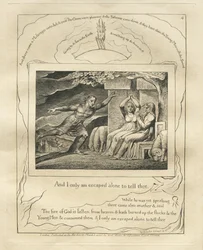 The Book of Job: Pl. 4, And I only am escaped alone to tell thee, 1825