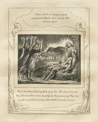 The Book of Job: Pl. 7, And when they lifted up their eyes afar off and knew him not..., 1825