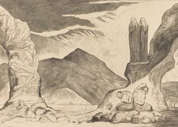 The Circle of the Falsifiers: Dante and Virgil Covering their Noses because of the Stench