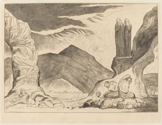 The Circle of the Falsifiers; Dante and Virgil Covering their Noses because of the Stench