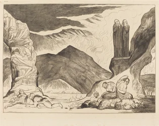 The Circle of the Falsifiers; Dante and Virgil Covering their Noses because of the Stench