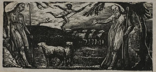 Thenot Remonstrates with Colinet, Lightfoot in Background, from The Pastorals of Virgil