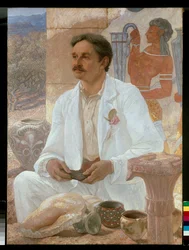 Sir Arthur Evans among the Ruins of the Palace of Knossos