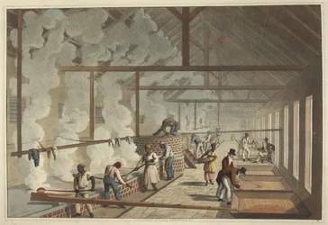 Slaves Ladle Steaming Juice from Vat to Vat, Antigua