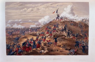Attack on the Malakoff, Engraved by Edmond Morin from 