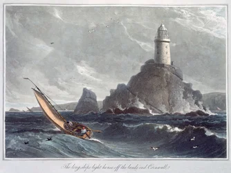 The Longships Lighthouse off the Lands End, Cornwall