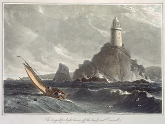 The Longships Lighthouse of Lands End, Cornwall, from Volume I of 
