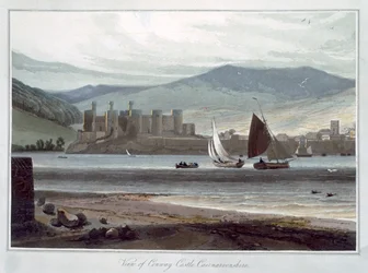 View of Conway Castle, Caernarvonshire, Wales