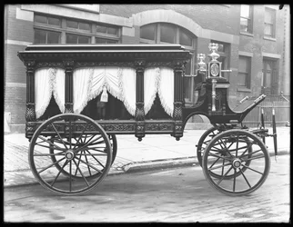 Horse-Drawn Hearse Belonging to F.S. York, New York City, December 1, 1914