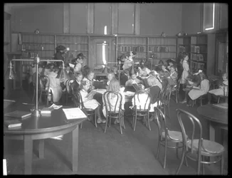 Interior View of an Unidentified Branch of the Queens Borough Public Library