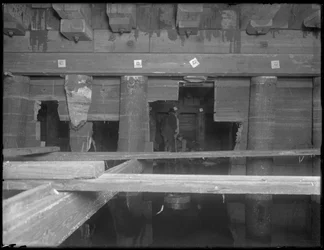 Men working in the W. 129th Street sewer, New York