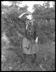 Unidentified Girl Poses in Woods in Costume