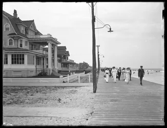 View along the Boardwalk from Beach 125th Street, Belle Harbor, Queens