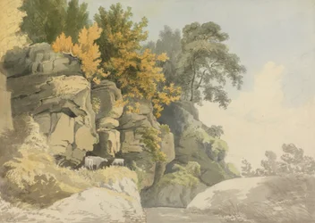 Wooded Rocks by a Stream (Derbyshire?)