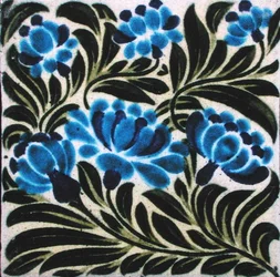 Tile with Floral Design