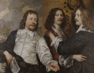 Portrait of the artist, with Nicholas Lanier and Sir Charles Cotterell, c.1636