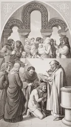 The Baptism of King Ethelbert of Kent by St. Augustine at Canterbury in 597, from 