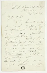 Letter from William Edward Frost