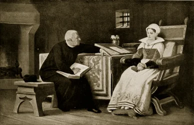 Lady Jane Grey in prison, illustration from 