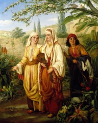 In a Middle Eastern Garden. Painting by William Gale. Private Collection