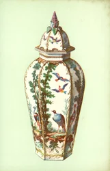 Vase, Bristol, with Exotic Birds