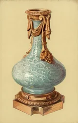 Vase, Chinese Celadon Ware with Louis XVI, Ormolu Mount