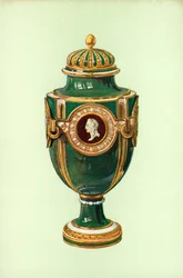 Vase, Sevres, green ground