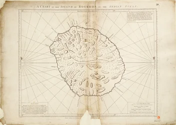 A chart of the Island of Bourbon in the Indian Ocean